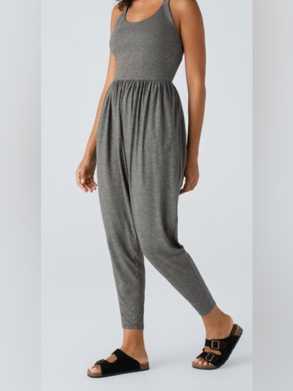 SMALL   HALARA BACKLESS TWISTED U NECK EASY PEEZY HAREM JUMPSUIT